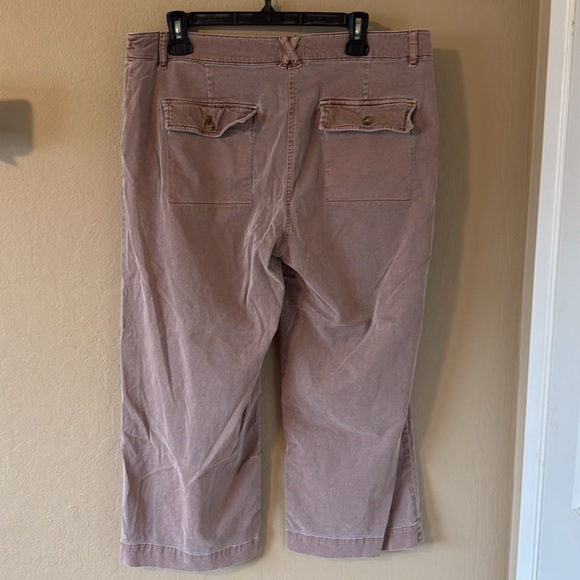 J Jill Women’s Wide Leg Cropped Pants washed brown size 14 - Picture 5 of 16
